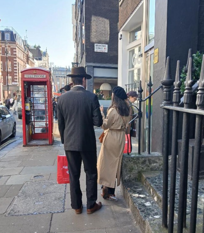 Retro-looking couple with a French flavour