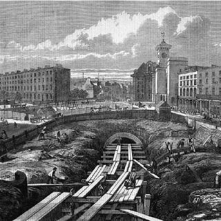 Construction of the world's first underground railway