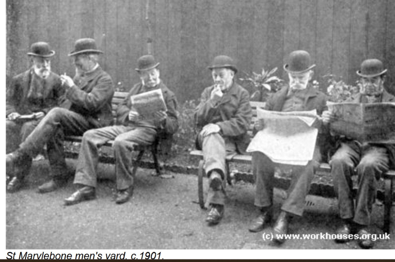 Male inmates in their yard